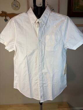 Five Four Los Angeles Cornwall White Short Sleeve Oxford Button Down Shirt